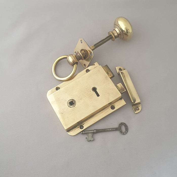 RH Edwardian Rim Lock & Handles