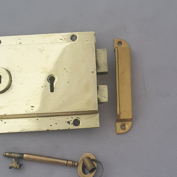 Antique RH 1920s Flanged Rim Lock