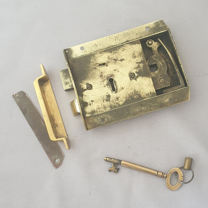RH 1920s Flanged Antique Rim Lock