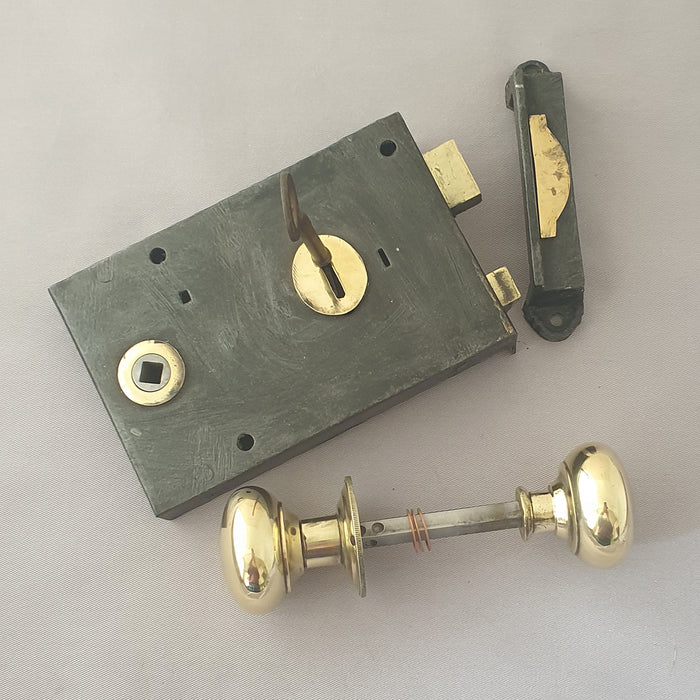 Victorian RH Antique Rim Lock & Knobs