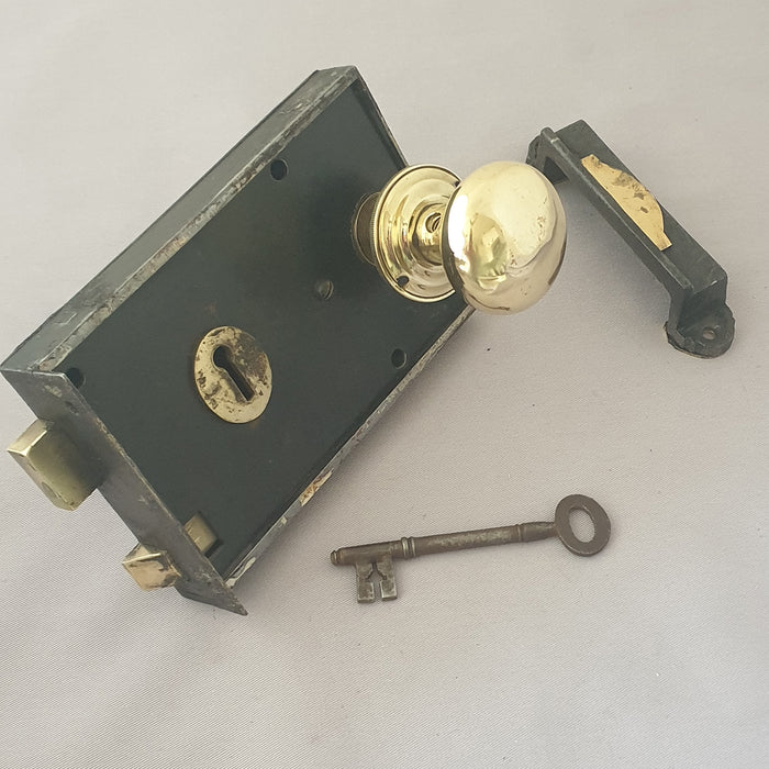 Victorian Antique RH Rim Lock & Knobs