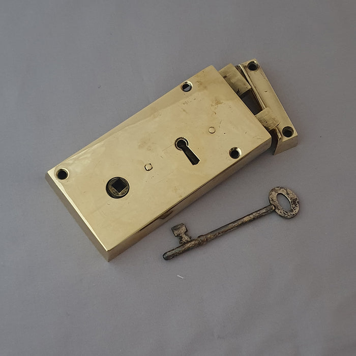 RH Edwardian Brass Rim Lock