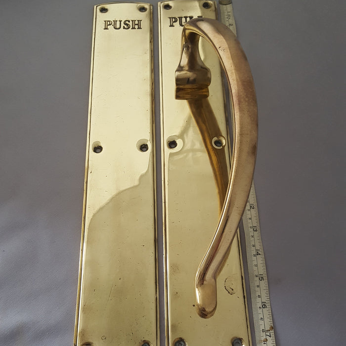 Large Brass Recently Made Pull Handle & Finger Plate