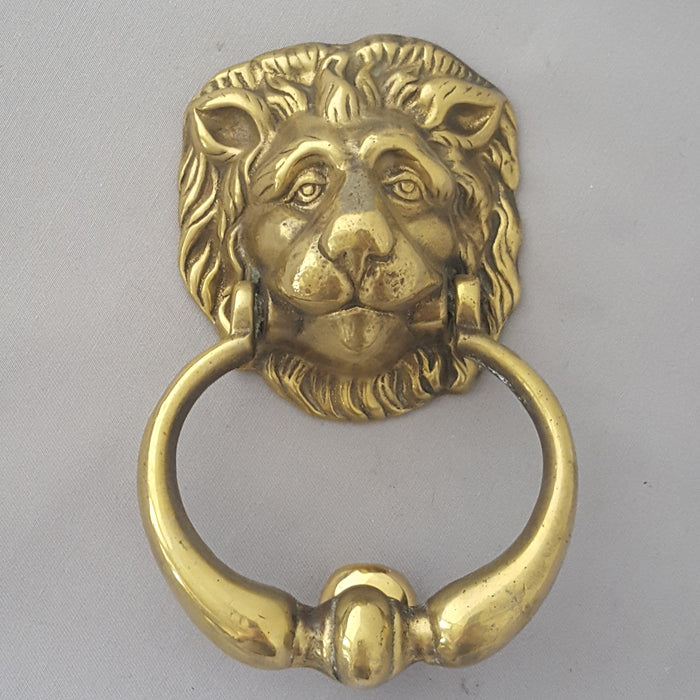 Small Brass 1900s Lion Head Knocker