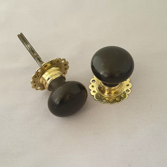 Victorian Ebony Antique Bun Door Handles