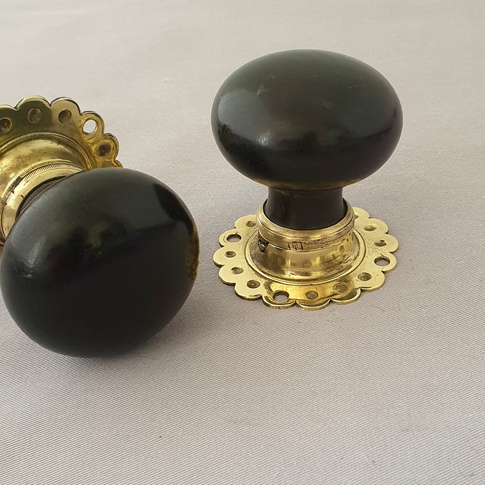 Victorian Ebony Bun Antique Door Handles
