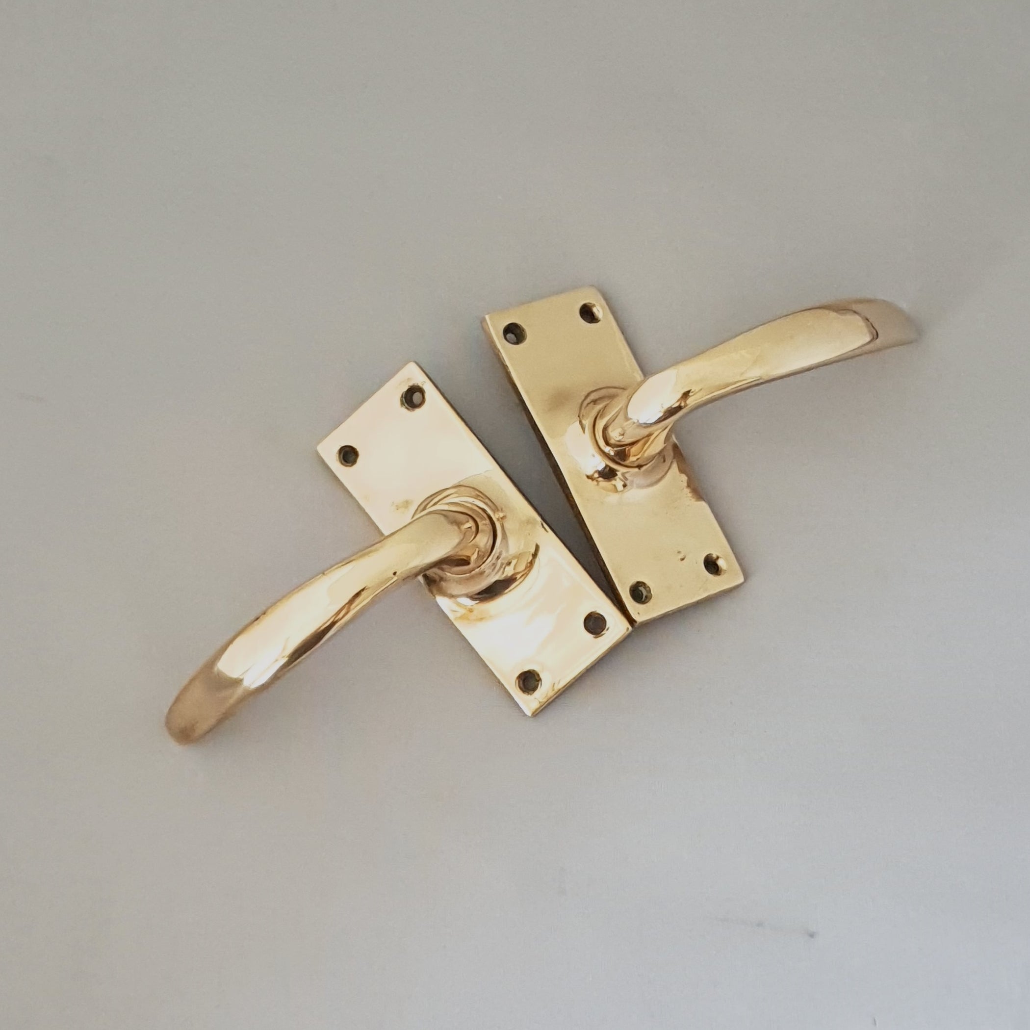 Vintage Brass Lever Door Handles Architectural Decor