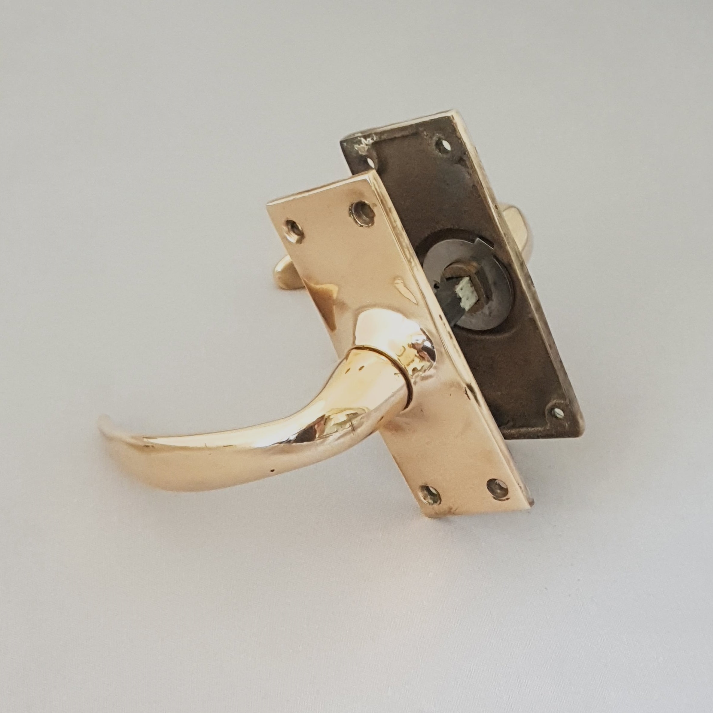 Vintage Brass Lever Door Handles Architectural Decor