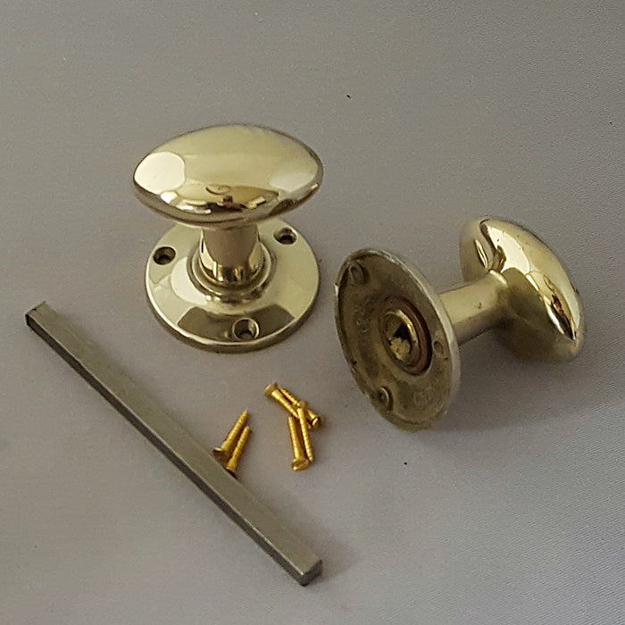 Brass Vintage Mid Century Oval Door Knobs