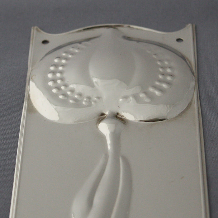 Art Nouveau Nickel Push Plate