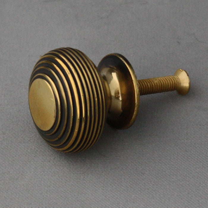Large Victorian Brass Beehive Cabinet Knob