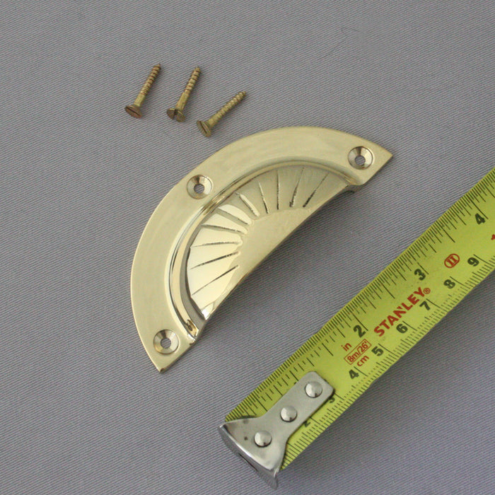 Period Brass Sun Cup Pull Handle