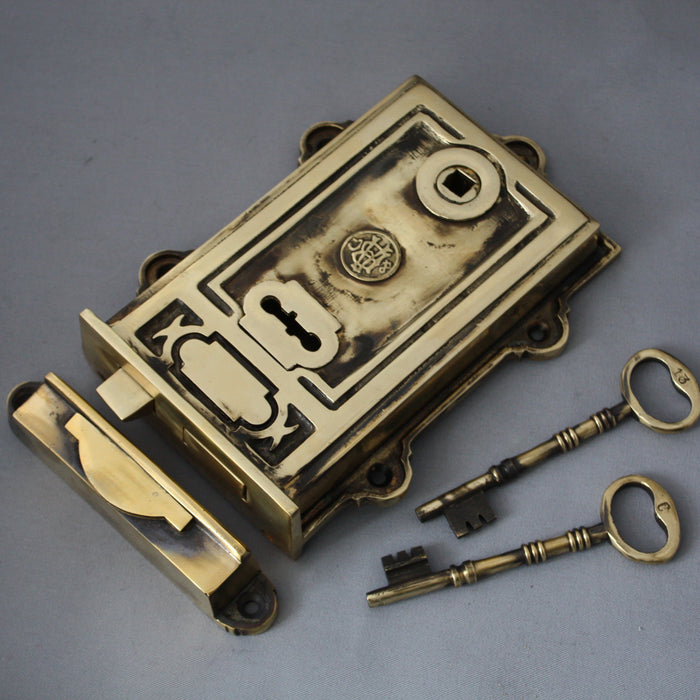 Brass rim lock