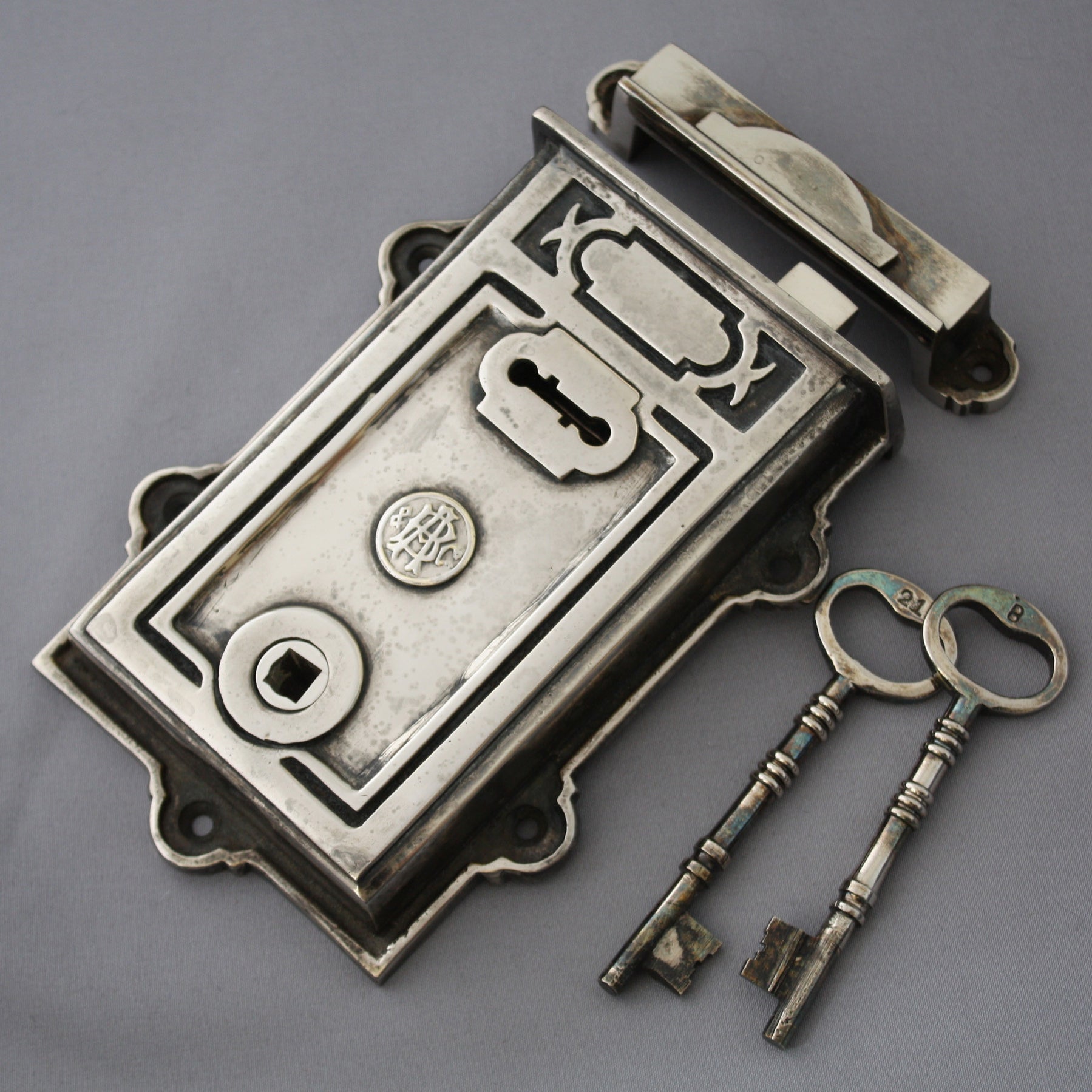 Nickel Davenport Rim Lock | Architectural Decor