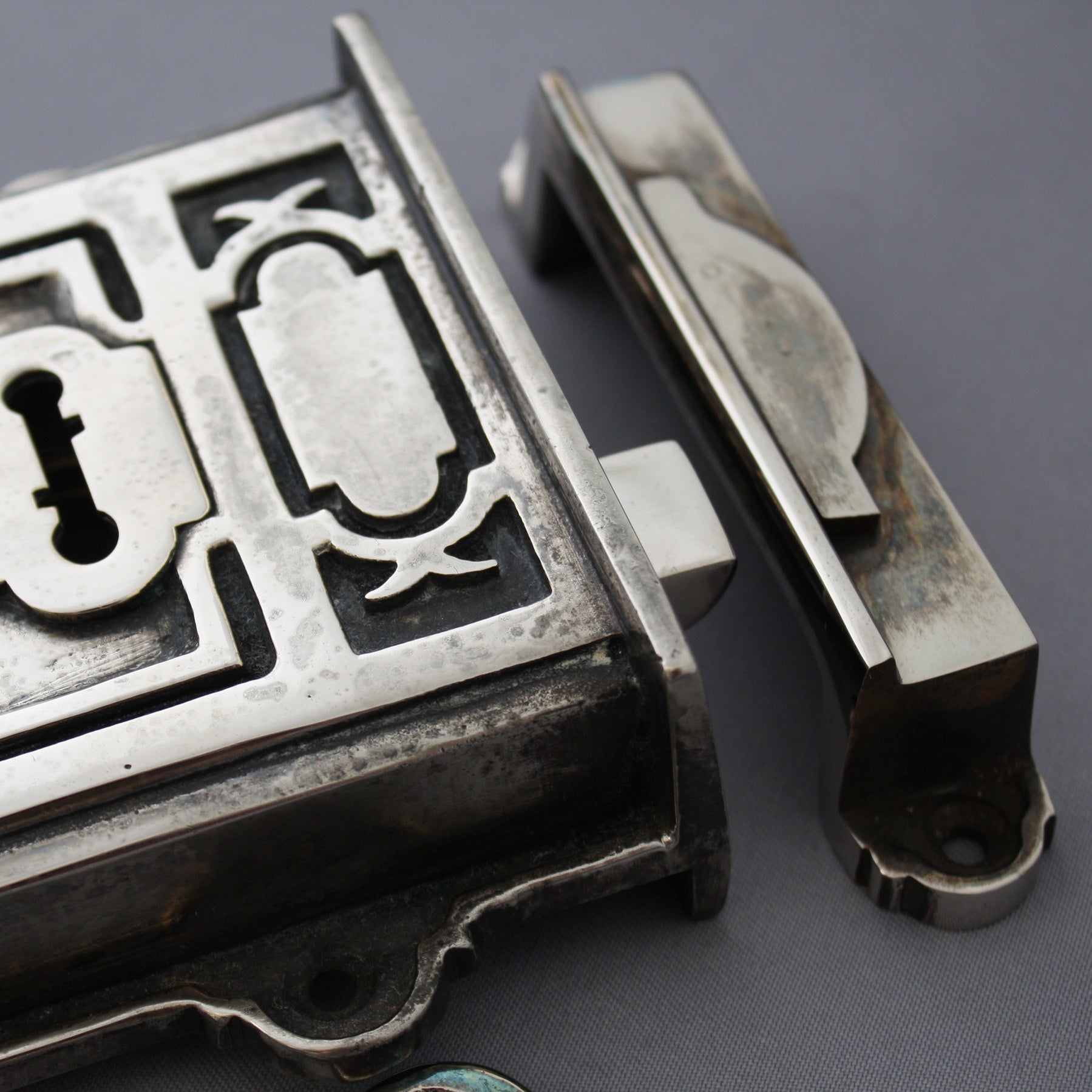 Nickel Davenport Rim Lock | Architectural Decor