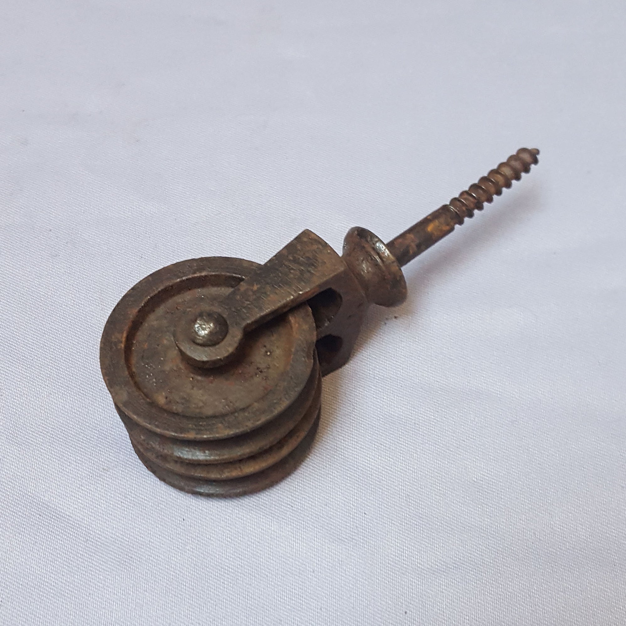 Antique Victorian Iron Double Pulley Architectural Decor