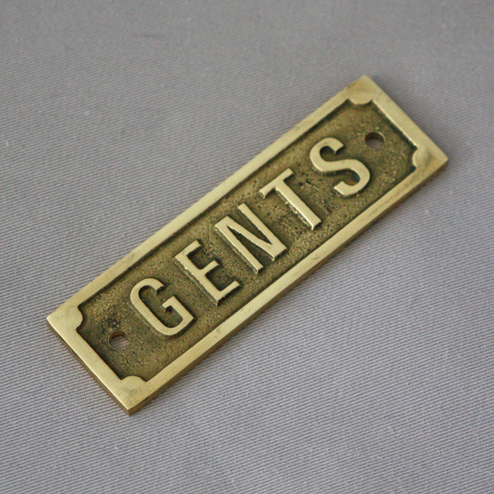 GENTS Brass Sign