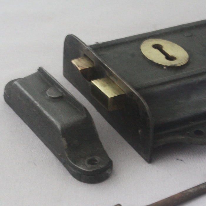 Large Antique Dual Handed Steel Rim Lock