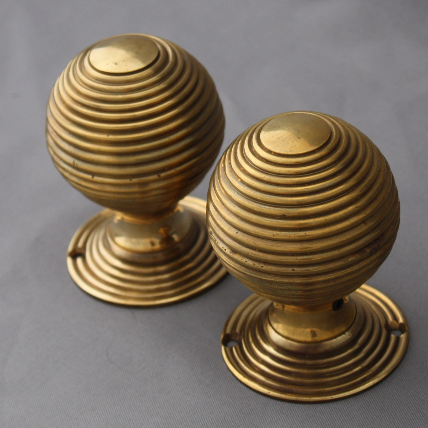 Large Brass Beehive Door Handles Architectural Decor