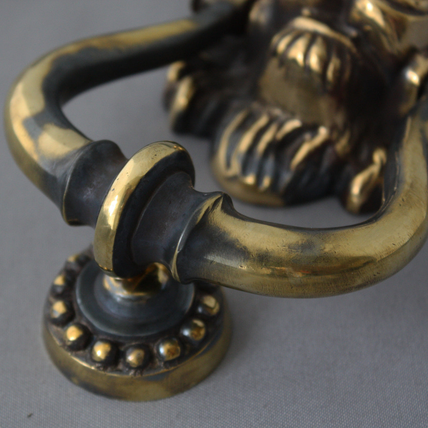 Anatolica Lions Head Door Knocker,7.1 Inches,Solid Brass,Regency Period(Antique Copper - View #7