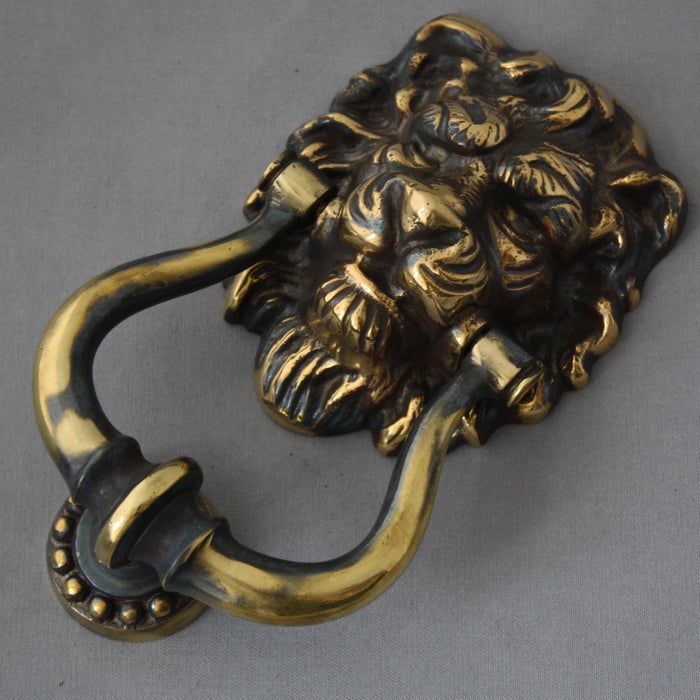 Antique Brass Lion Head Door Knocker