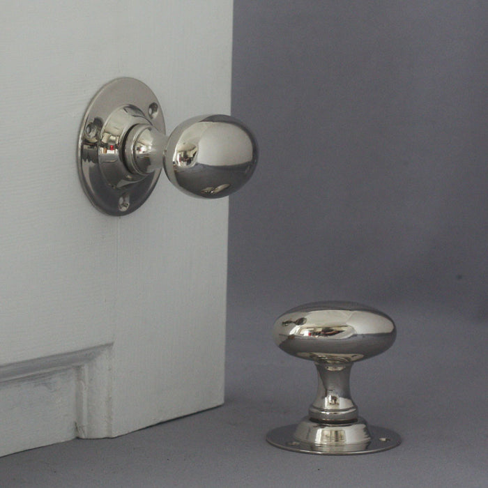 Edwardian Nickel Oval Door Handles