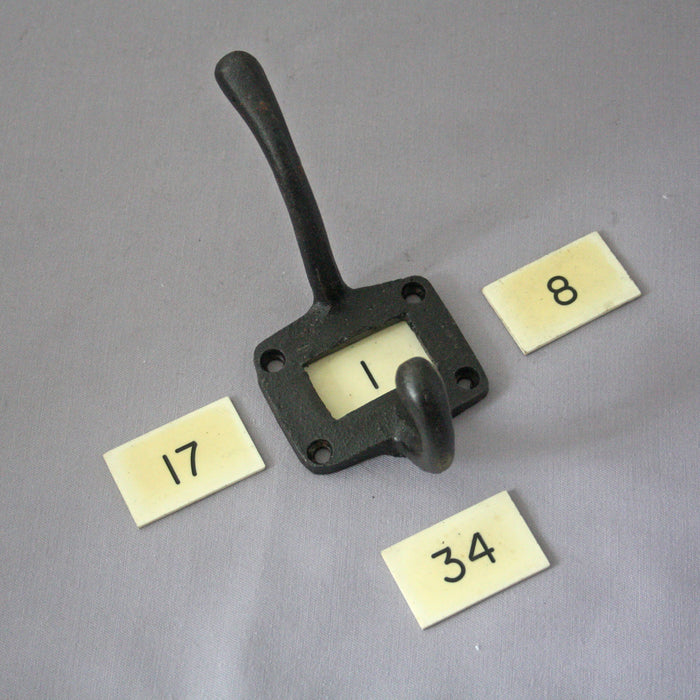 Industrial Reclaimed Factory Numbered Hooks