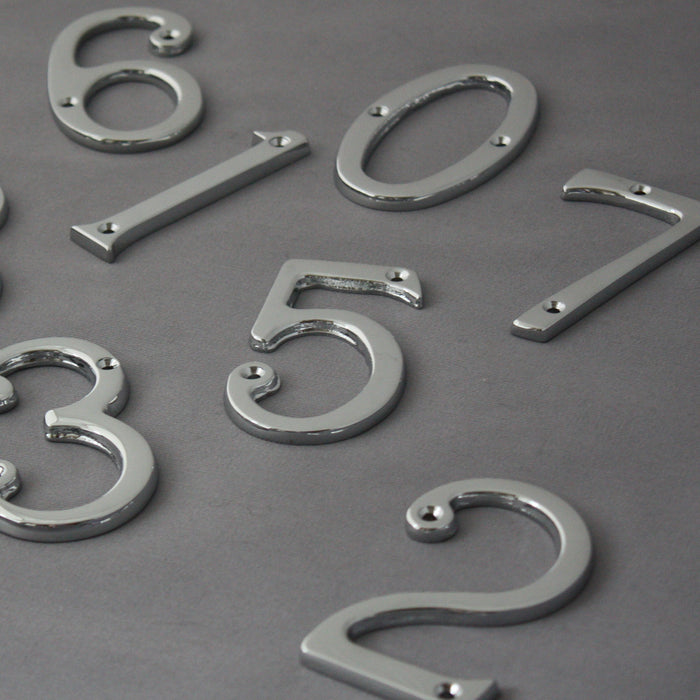 Chrome Traditional Front Door Numerals