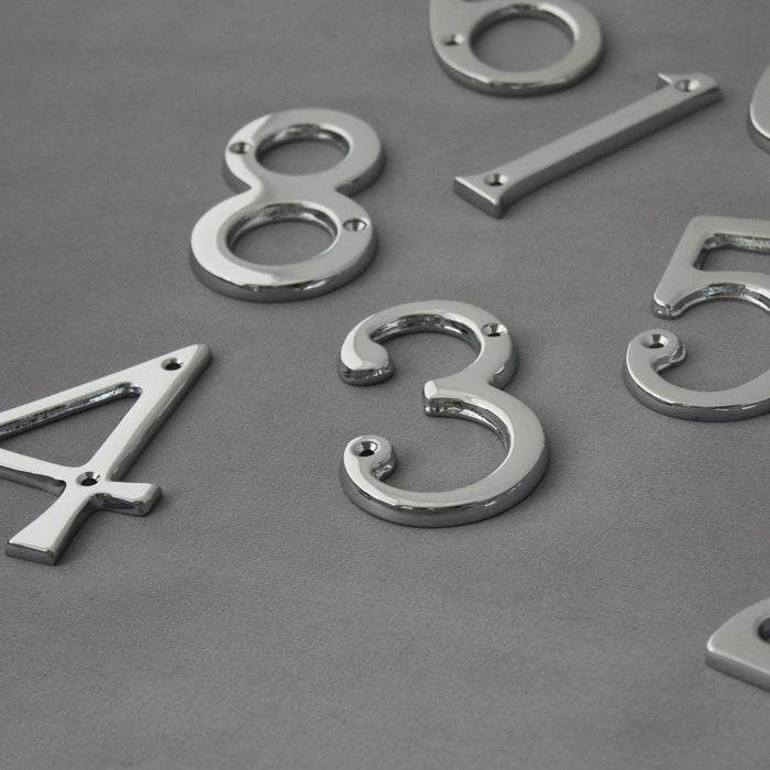 Traditional Chrome Front Door Numbers