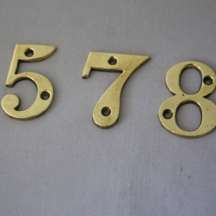 Brass Reclaimed Front Door Numerals