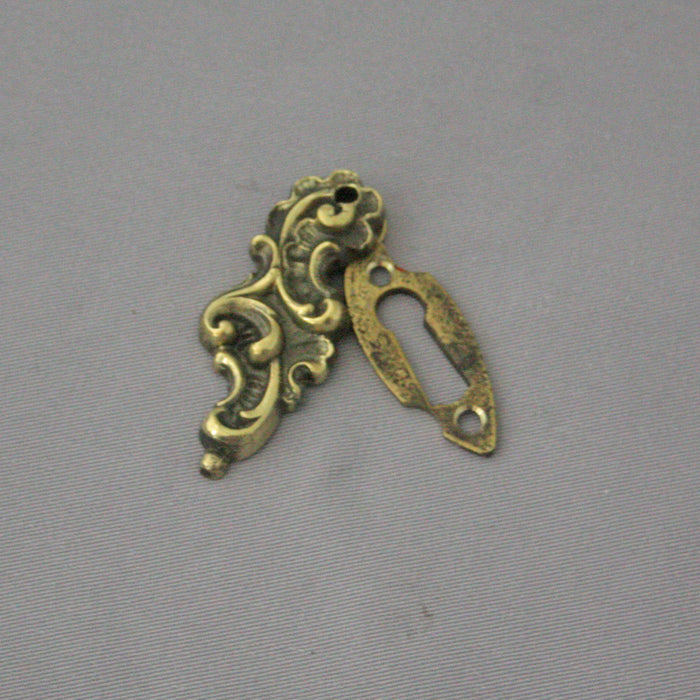 Oval Regency Escutcheon Door Lock Keyhole Cover - Antique Brass