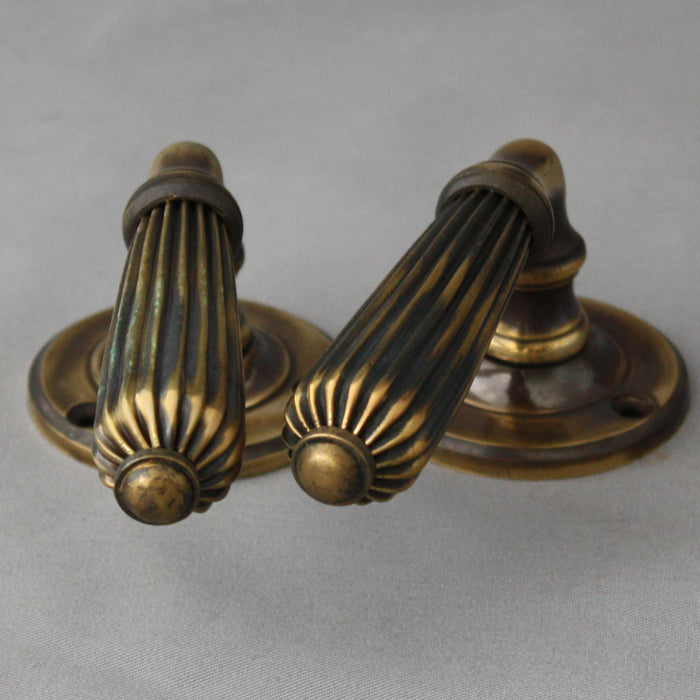 Regency antique reeded lever handles