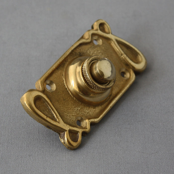 Art Nouveau Brass Electric Bell Push