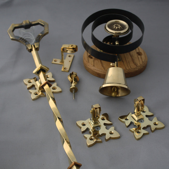 lichfield brass mechanical door pull and bell