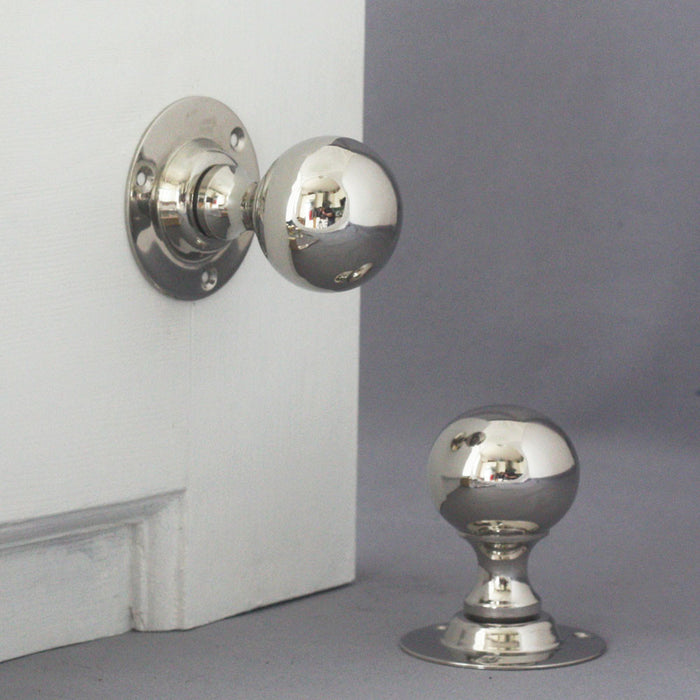 Edwardian Nickel Ball Door Knobs