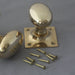 Oval Brass Period Door Handles with Square Back Plate